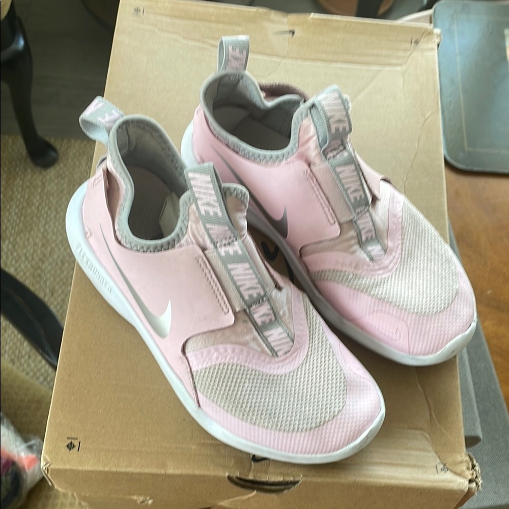 Nike Pink and Gray Slip-On Shoes 2Y